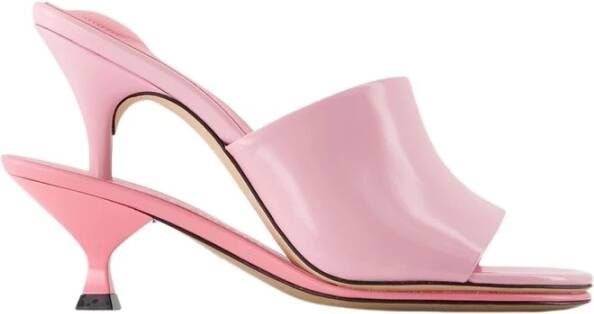 Jacquemus Roze leren ronde neus muiltjes