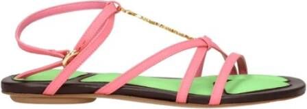 Jacquemus Roze Leren Sandalen met Logo