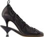 Jacquemus Zwarte Leren Ballerina Pumps Black Dames - Thumbnail 1