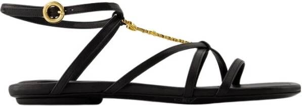 Jacquemus Zwarte Leren Sandalen Pralu P Black Dames