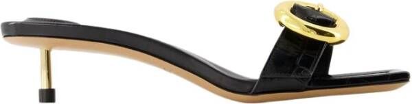 Jacquemus Zwarte krokodillenleren hakken sandalen Black Dames
