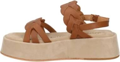 Janet & Janet Bruine leren sandalen