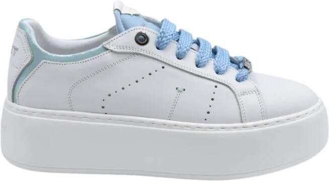 Janet & Janet Witte Leren Platform Sneakers