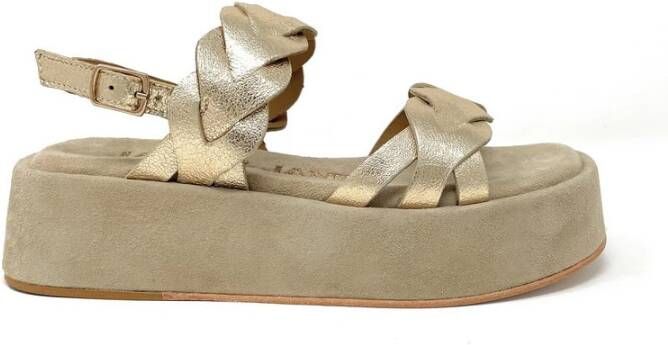 Janet & Janet Gouden Ivette Platform Sandalen