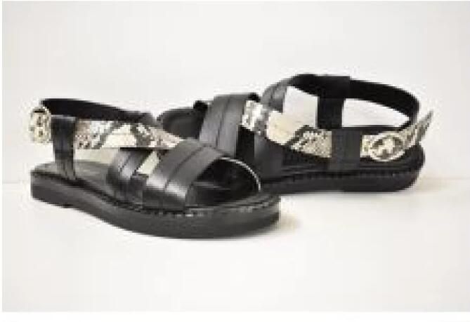 Janet & Janet Platte sandalen Zwart Dames