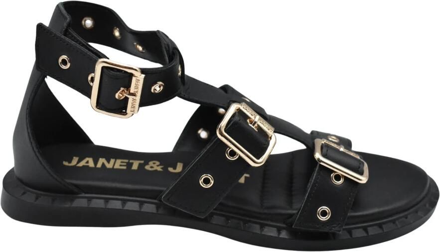 Janet & Janet Platte sandalen