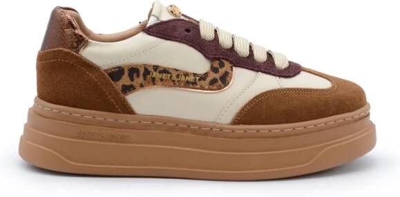 Janet & Janet Luipaardprint Leren Sneakers