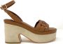 Janet & Janet Suède platform sandalen met enkelband - Thumbnail 1