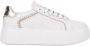 Janet & Janet Wit Goud Leren Sneakers met Luxe Inzet - Thumbnail 1
