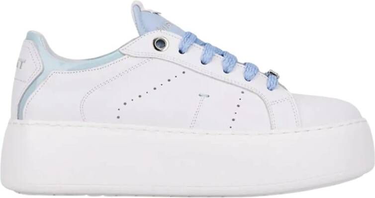 Janet & Janet Witte Leren Platform Sneakers