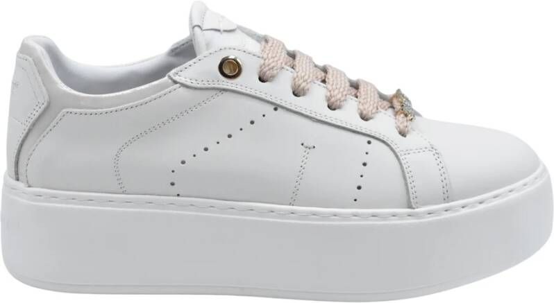 Janet & Janet Witte Roze Veterschoenen Elegante Stijl