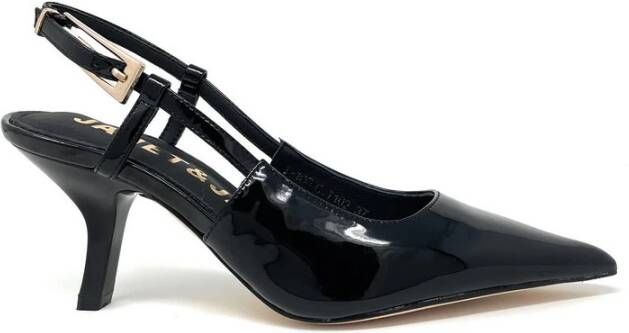 Janet & Janet Zwarte Slingback Pumps van Lakleer