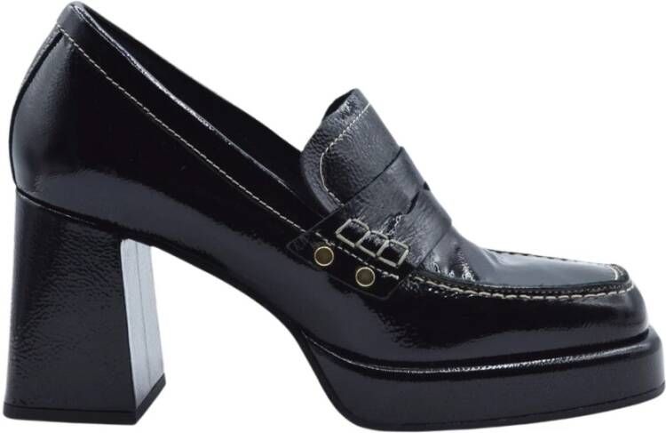 Janet & Janet Zwarte Naplak Loafers Black Dames
