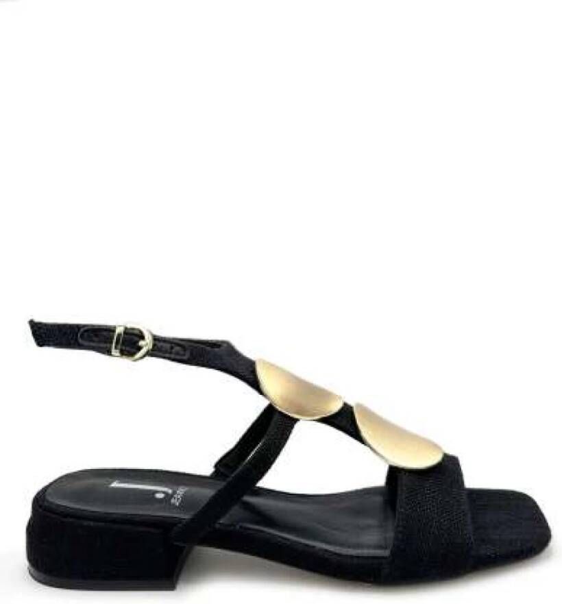 Jeannot Flat Sandals Black Dames