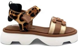 Jeannot Flat Sandals Bruin Dames