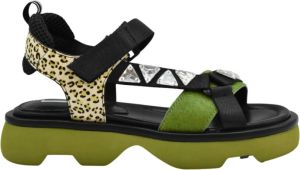 Jeannot Flat Sandals Groen Dames