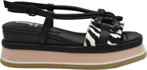 Jeannot Flat Sandals Zwart Dames