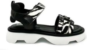 Jeannot Flat Sandals Zwart Dames