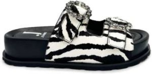 Jeannot Flat Sandals Zwart Dames