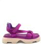 Jeannot Fluweel sandaal met klittenbandsluiting Purple Dames - Thumbnail 1