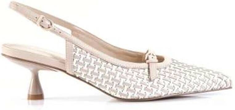 Jeannot Geweven Nude Slingback Hakken