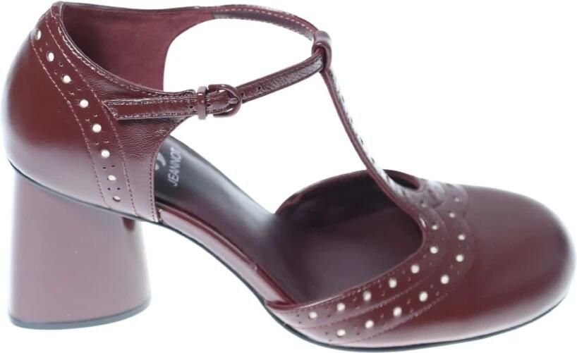 Jeannot Bordeaux Leren Hoge Hakken