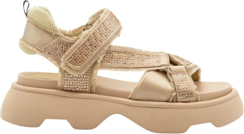 Jeannot Tj522F Satijnen Sandalen met Rafels