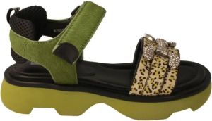 Jeannot Platte sandalen Groen Dames
