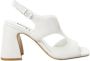 Jeannot Witte Leren Hoge Hak Sandalen - Thumbnail 1