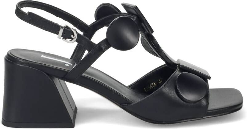 Jeannot Zwarte Geometrische Sandalen Black Dames