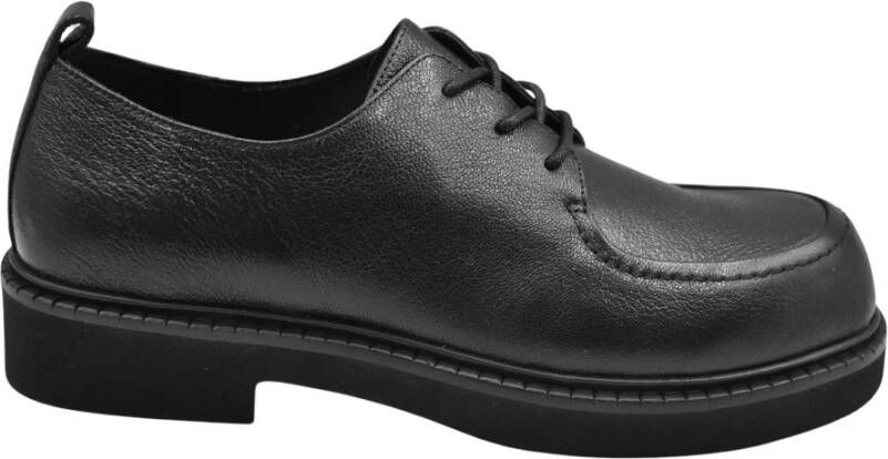 Jeannot Zwarte Leren Veterschoenen