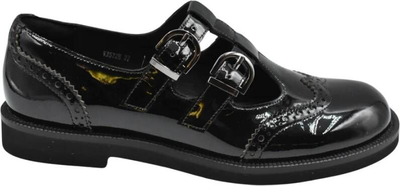 Jeannot Zwarte Veterschoenen voor Vrouwen