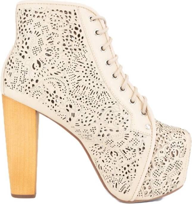 Jeffrey Campbell Beige Lita-Cat Enkellaarzen