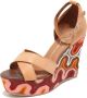 Jeffrey Campbell Beige Oranje Combo Sleehak Sandalen - Thumbnail 1