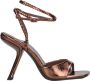 Jeffrey Campbell Bruine leren sandalen met asymmetrische hak - Thumbnail 1