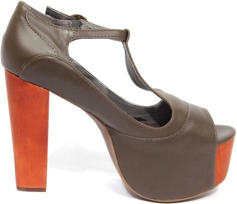 Jeffrey Campbell Foxy Wood Brown Sandaal
