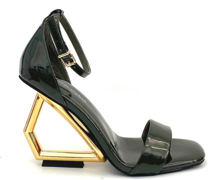 Jeffrey Campbell Groen-Goud Stijlvolle Sandalen