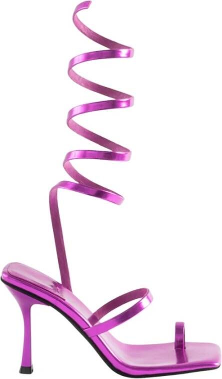 Jeffrey Campbell Metallic High Heel Sandals Wraparound Strap