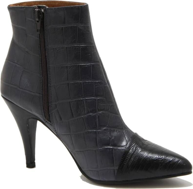 Jeffrey Campbell Retro Croco Grijze Enkellaarsjes