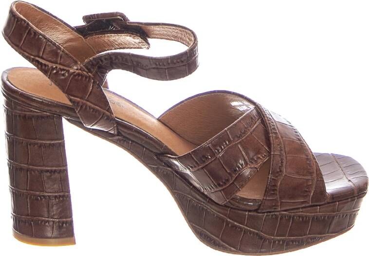 Jeffrey Campbell Stro Enkel Hoge Hak Sandalen Brown Dames