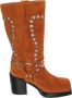 Jeffrey Campbell Bruine Suède Laarsjes met Noppen en Blokhak - Thumbnail 1
