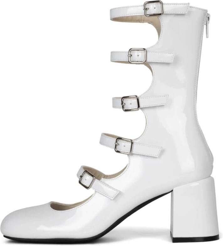 Jeffrey Campbell Wit Patent Cut-Out Mary-Jane Pomp White Dames