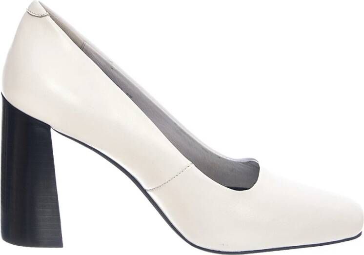 Jeffrey Campbell Witte Leren Lage Profiel Medium Hak Pumps White Dames