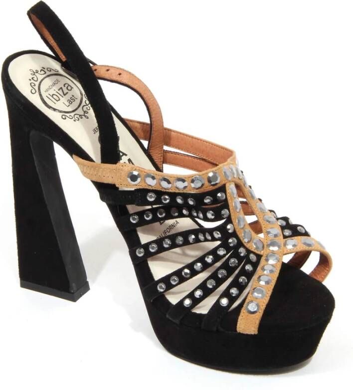 Jeffrey Campbell Zwart Nude Suède Hoge Hak Sandalen