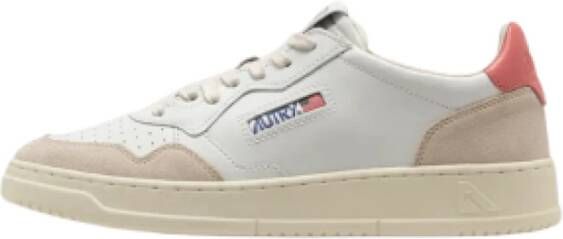 Autry Leren lage sneakers met contrasterende inzetstukken White Heren