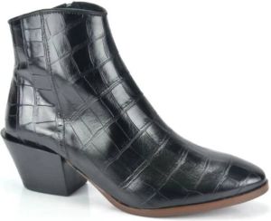 Jhay Cowboy shoes Croco Botje DH. 5cm Zwart Dames