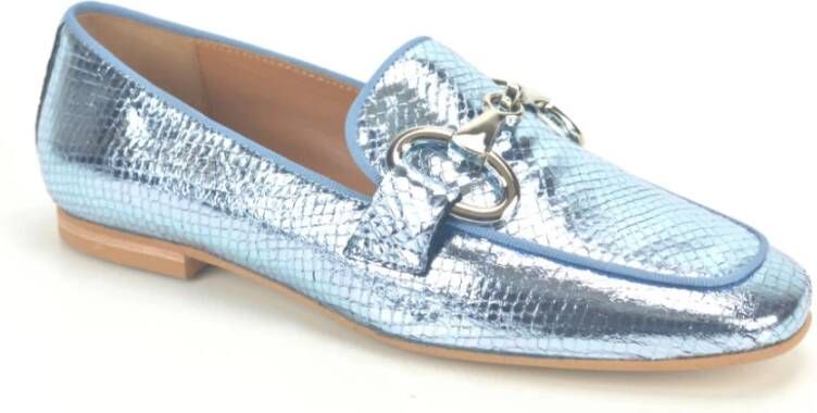 Jhay L.Blauw nacre Print College Plat Blue Dames