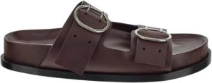 Jil Sander Aubergine Leren Sliders voor Vrouwen Rood Dames