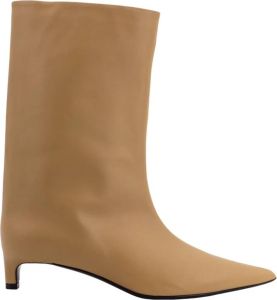 Jil Sander Beige Leren Enkellaarzen Aw23 Beige Dames