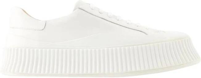 Jil Sander Beige Leren Platform Sneakers